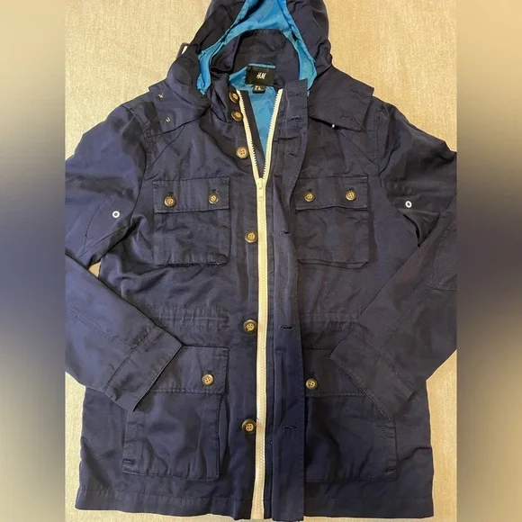H&M Men’s Utility Jacket - Navy, Size S, Gently Used - Picture 4 of 12